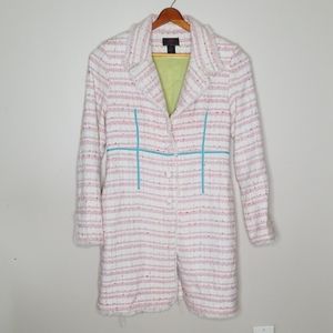 True Meaning Tweed Long Coat with Fringes